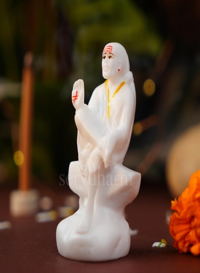 Servdharm Sai Baba Murti God Idol Statue for Home Decor Pooja Room Office Desk & Gifting (Sai Baba) - Image 3